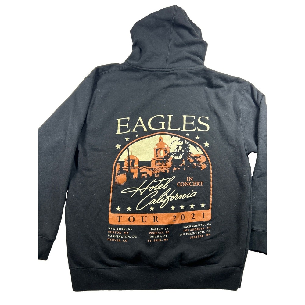 Eagles Hotel California Tour 2021 Hoodie Mens Large Black Full Zip Sweatshirt